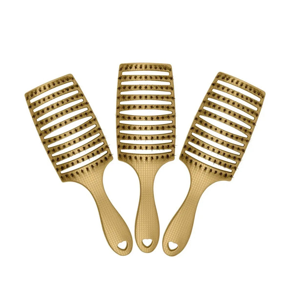 HHB Happy Detangler Paddle Brush - Gold (3 Pack)
